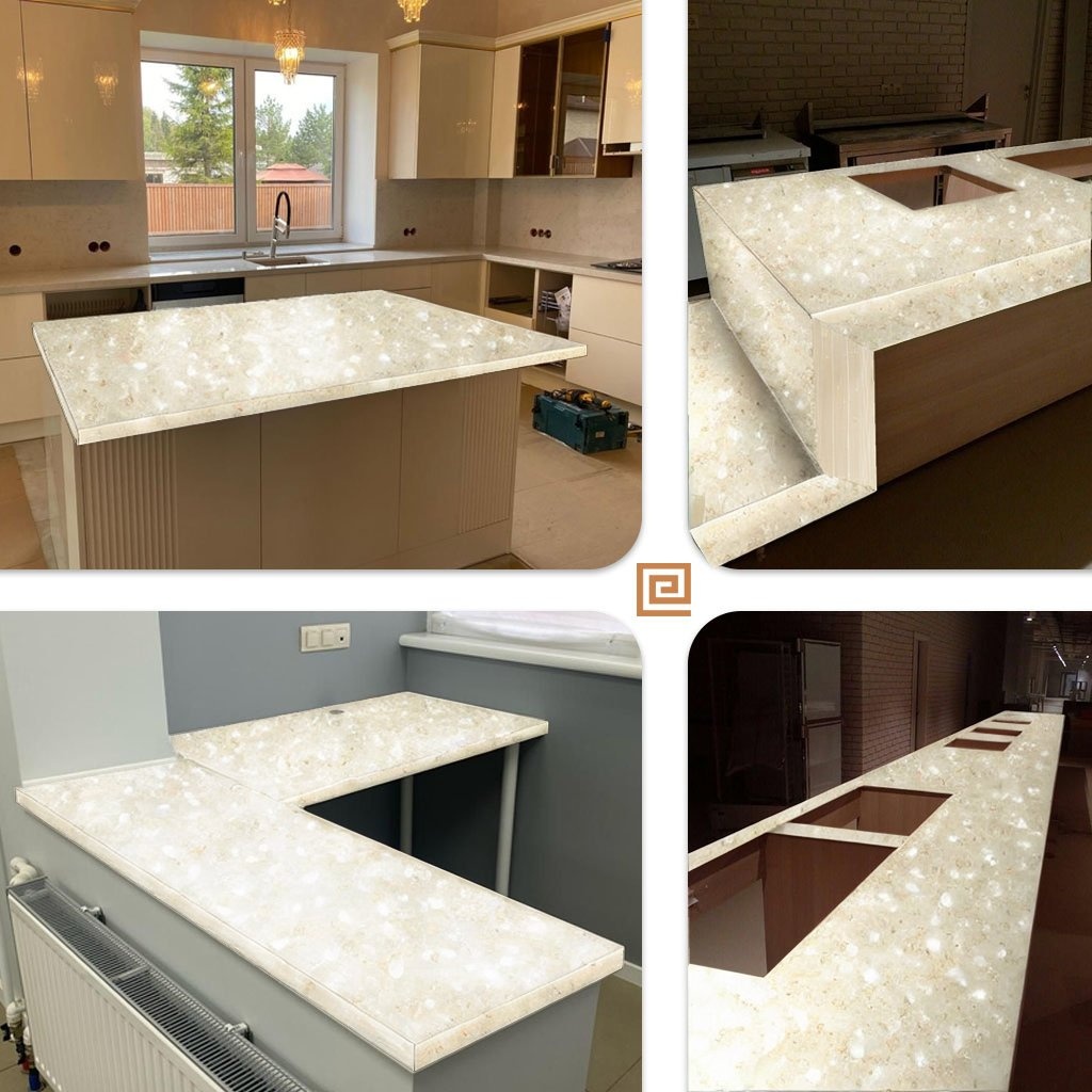 фото hi-macs g38 sea oat quartz
