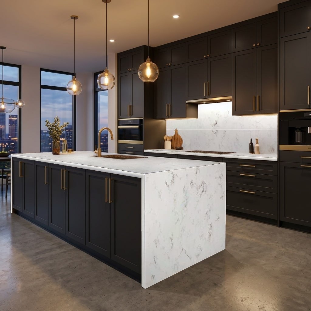 Кухня из камня Etna Quartz EQCM 064 Carrara Classic