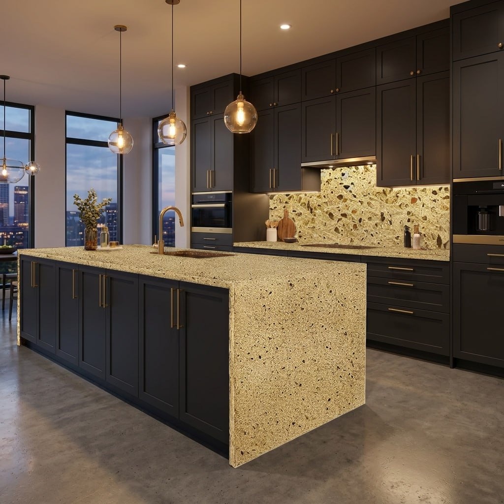 Кухня из камня Silestone Bamboo
