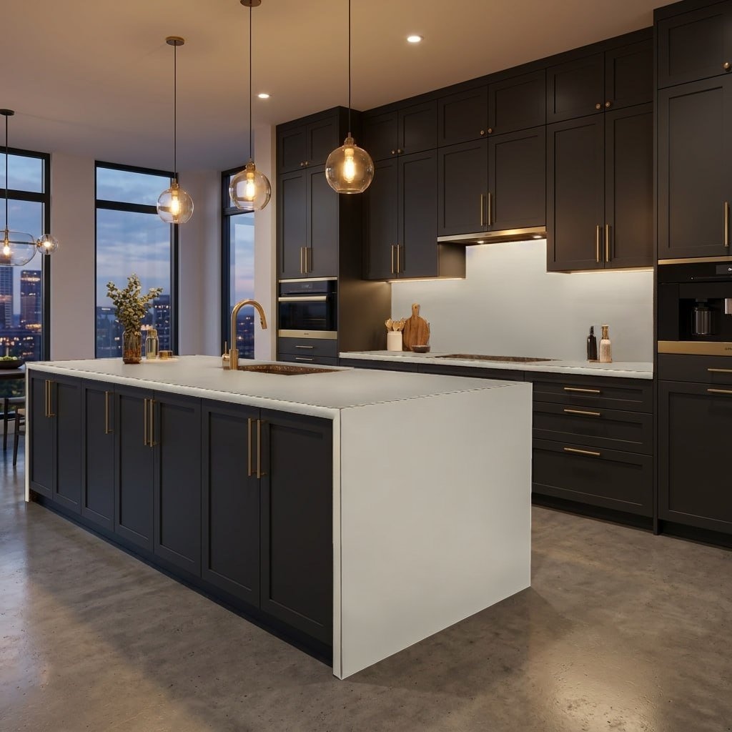 Кухня из камня Silestone Cincel Grey