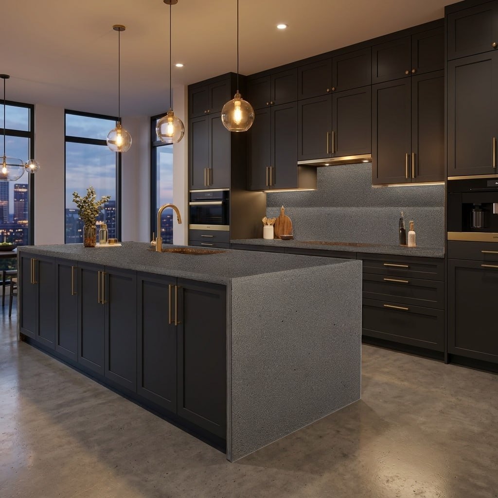 Кухня из камня Silestone Gris Expo