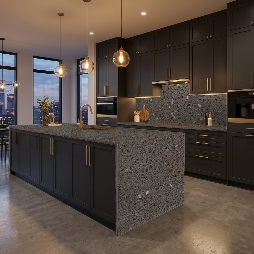 Кухня из камня Corian Lava Rock