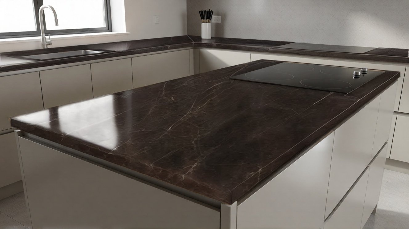 Столешница Мрамор Антрацит Браун Экстра Antracite Brown extra